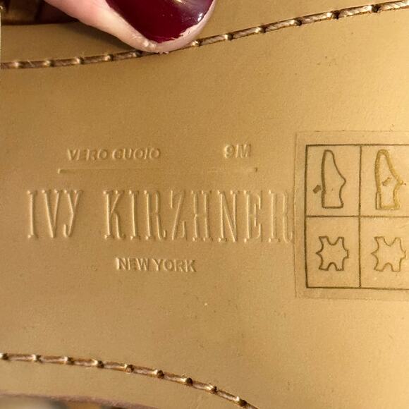 Ivy Kirzhner Sandals 9 Brown Snake Fringe Studded Hildagar Buckle Strappy Ankle - Picture 16 of 16